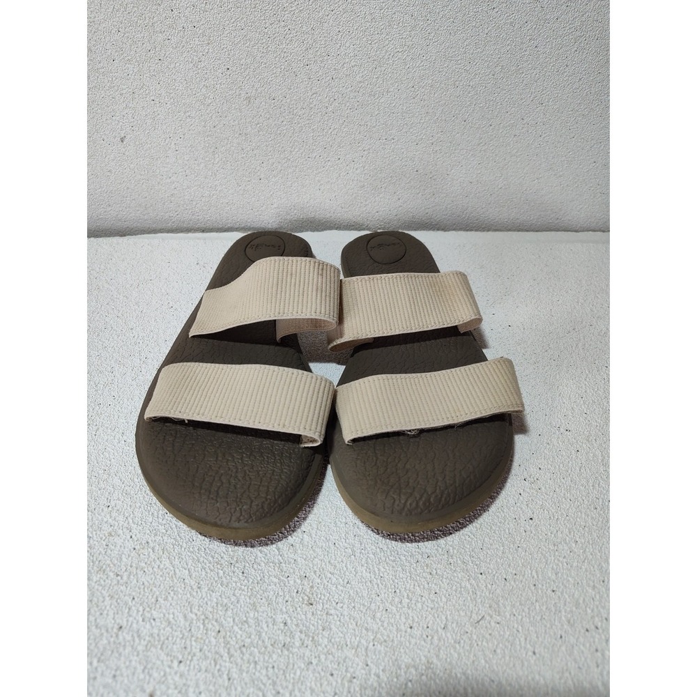 Sanuk -7 Yoga Gora Peyote Lightweight Slip On Cushioned Faux Leather Slippers